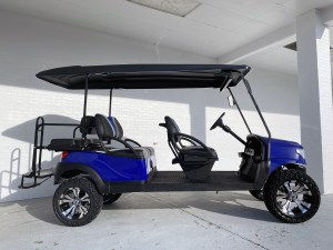 Blue Alpha Lifted Limo Club Car Precedent Golf Cart 05
